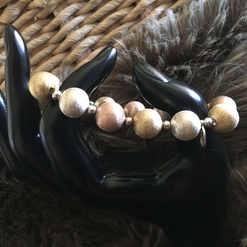 Vintage Nolan Miller tri-tone beaded bracelet
